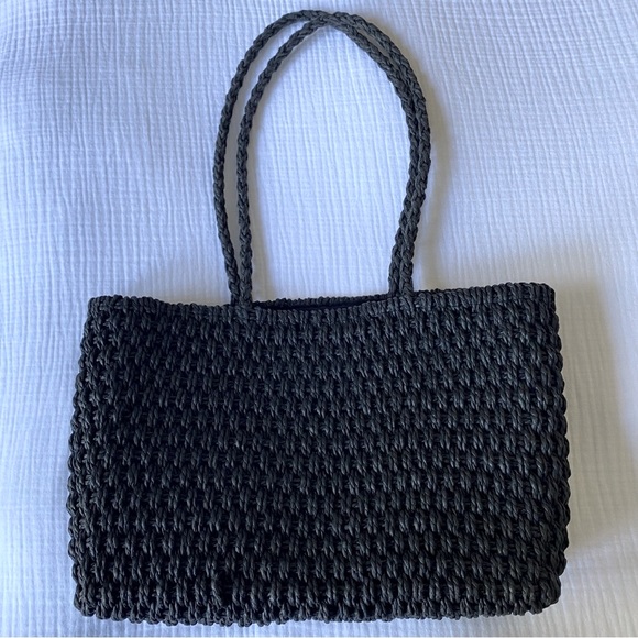 Woven Black Tote - Picture 5 of 7